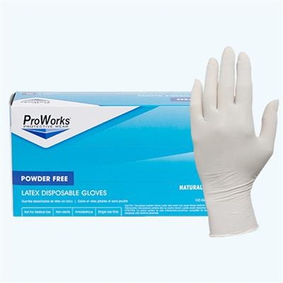 LATEX GLOVES - POWDER FREE 100/BOX - MEDIUM